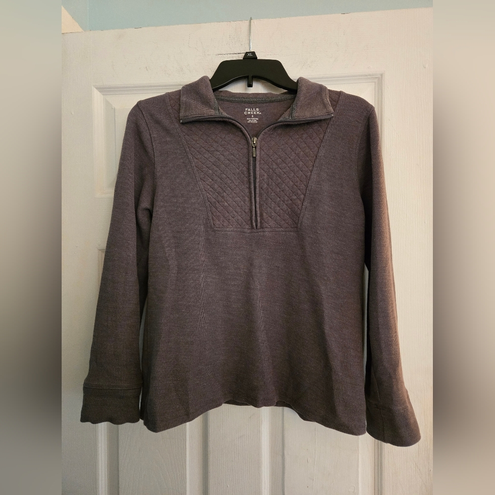 Women's Grey Fall Zip Up Top